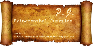 Princzenthal Jusztina névjegykártya